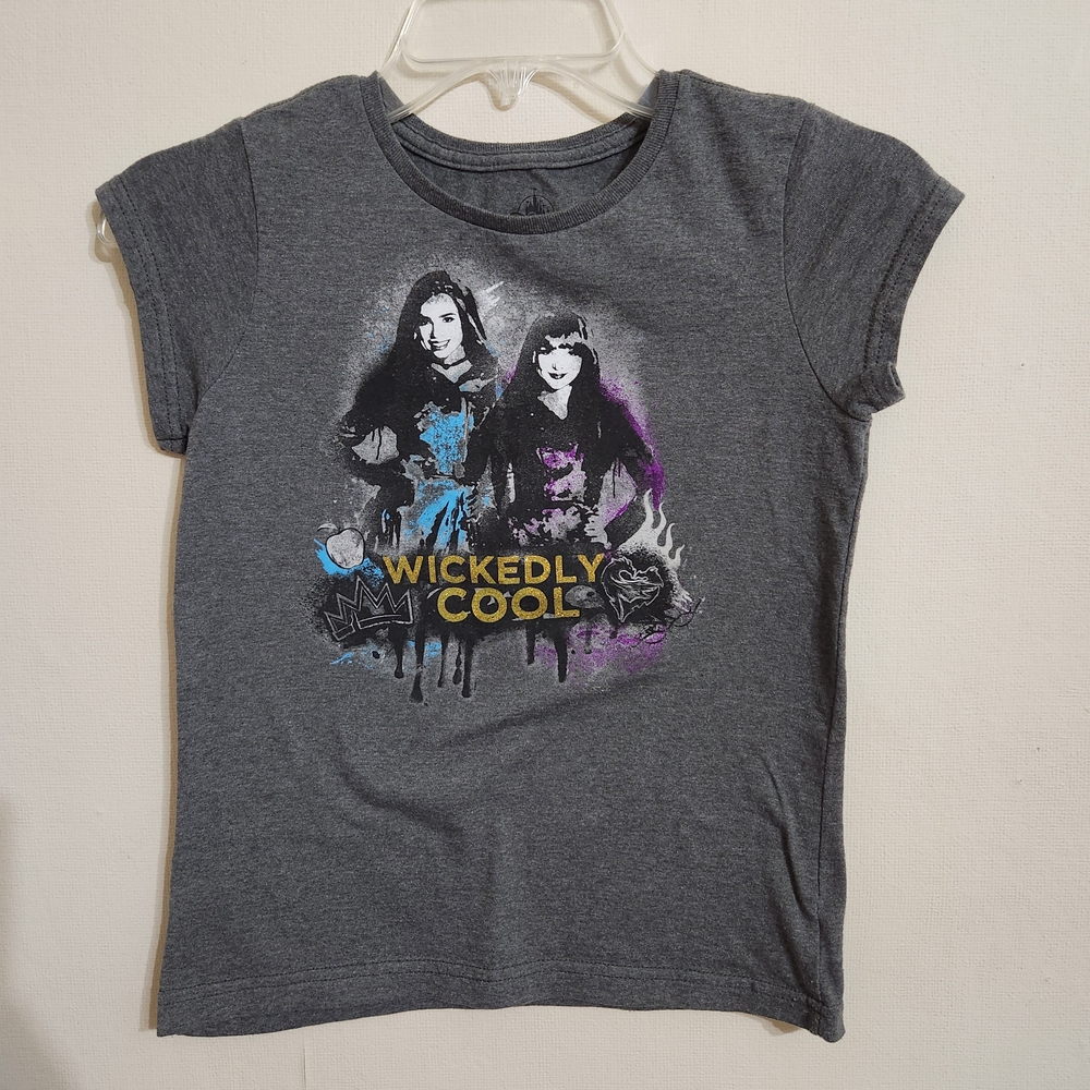 Disney Gray Short Sleeve Tee with Blue and Purple Design